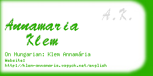 annamaria klem business card