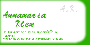 annamaria klem business card